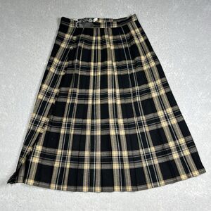 Carroll Reed Women’s 12 Pleated Wool Wrap Skirt Tartan Plaid Scottish Kilt